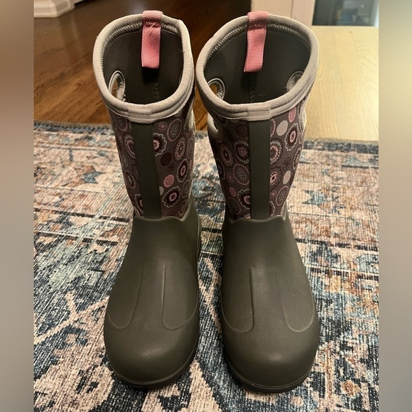Bogs | Gray & Multicolor Neo-classic B-eye Waterproof Girls Boots Sz 3 Youth - Picture 2 of 6